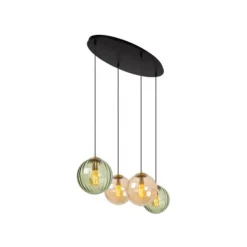 Lucide MONSARAZ Hanglamp-Groen-4xE27-40W-Glas Sale