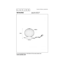 Lucide MONSARAZ Tafellamp-Amber-Ø25-1xE27-40W-Glas Discount