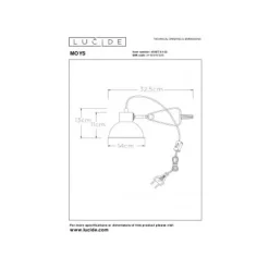 Lucide MOYS - Klemlamp - 1xE27 - Zwart Hot