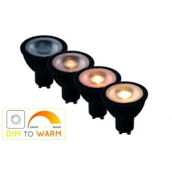 Lucide MR16 - Led lamp - Ø 5 cm - LED Dim to warm - GU10 - 1x5W 2200K/3000K - Zwart