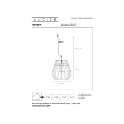 Lucide NERIDA Hanglamp Buiten-Nature.-Ø35-1xE27-40W-IP44