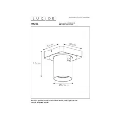 Lucide NIGEL - Plafondspot - LED Dim to warm - GU10 - 1x5W 2200K/3000K - Mat Goud / Messing Clearance