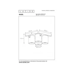 Lucide NIGEL - Plafondspot - LED Dim to warm - GU10 - 4x5W 2200K/3000K - Zwart Staal Outlet