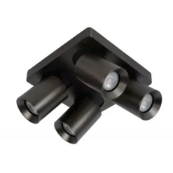 Lucide NIGEL - Plafondspot - LED Dim to warm - GU10 - 4x5W 2200K/3000K - Zwart Staal Outlet