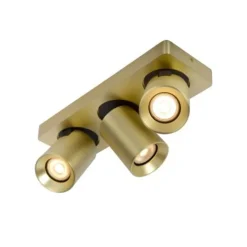 Lucide NIGEL - Plafondspot - LED Dim to warm - GU10 - 3x5W 2200K/3000K - Mat Goud / Messing New