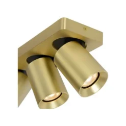 Lucide NIGEL - Plafondspot - LED Dim to warm - GU10 - 3x5W 2200K/3000K - Mat Goud / Messing New