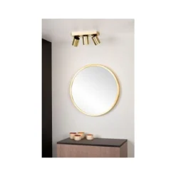 Lucide NIGEL - Plafondspot - LED Dim to warm - GU10 - 3x5W 2200K/3000K - Mat Goud / Messing New