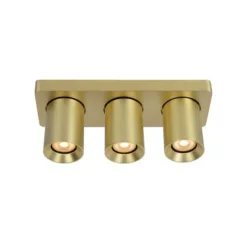 Lucide NIGEL - Plafondspot - LED Dim to warm - GU10 - 3x5W 2200K/3000K - Mat Goud / Messing New