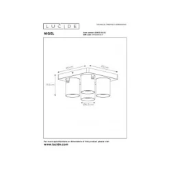 Lucide NIGEL - Plafondspot - LED Dim to warm - GU10 - 4x5W 2200K/3000K - Mat Goud / Messing Hot