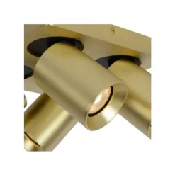 Lucide NIGEL - Plafondspot - LED Dim to warm - GU10 - 4x5W 2200K/3000K - Mat Goud / Messing Hot