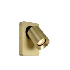 Lucide NIGEL - Wandspot - LED - GU10 - 1x5W 3000K - Met USB oplaadpunt - Mat Goud / Messing Best