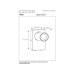 Lucide NIGEL - Wandspot - LED - GU10 - 1x5W 3000K - Met USB oplaadpunt - Mat Goud / Messing Best