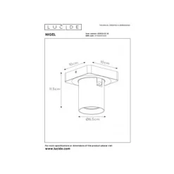 Lucide NIGEL Plafondspot GU10/5W DTW Zwart Outlet