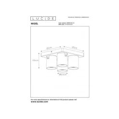 Lucide NIGEL Plafondspot 4xGU10/5W DTW Wit Clearance