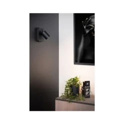 Lucide NIGEL Wandspot 1xGU10/5W + USB Zwart Hot