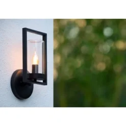 Lucide NISPEN Wandlicht IP44 E14 H33cm Zwart Online