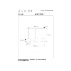 Lucide NOLAN - Hanglamp - 3xE27 - Zwart Discount
