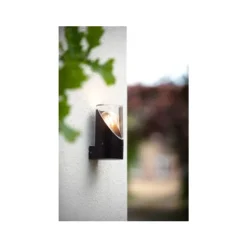 Lucide NORMAN - Wandlamp Buiten - Ø 9 cm - 1xE27 - IP65 - Zwart New