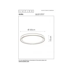 Lucide NURIA - Plafonnière - Ø 30 cm - LED Dimb. - 1x18W 2700K - 3 StepDim - Wit Discount