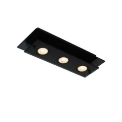 Lucide OKNO - Plafonnière - 3xGU10 - Zwart Sale