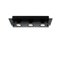 Lucide OKNO - Plafonnière - 3xGU10 - Zwart Sale
