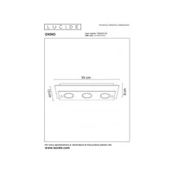 Lucide OKNO - Plafonnière - 3xGU10 - Zwart Sale