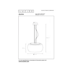 Lucide OLIVIA Hanglamp-Fumé-Ø40-3xE27-40W-Glas Sale