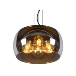 Lucide OLIVIA Hanglamp-Fumé-Ø40-3xE27-40W-Glas Sale