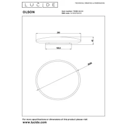 Lucide OLSON - Plafonnière - Ø 29 cm - LED Dimb. - CCT - 1x24W 3000K/6500K - Opaal Discount