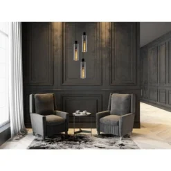 Lucide ORLANDO Hanglamp 3xE27/60W Zwart/Smoke glas Best