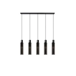 Lucide ORLANDO Hanglamp 5xE27/60W Zwart/Smoke glas Discount