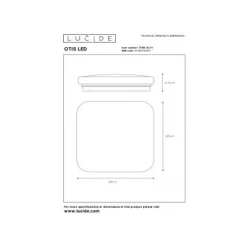 Lucide OTIS LED Plafondlicht LED 22W 28/28cm 1400LM Hot