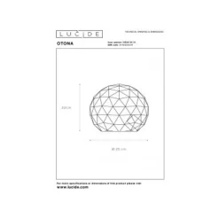 Lucide OTONA - Tafellamp - Ø 25 cm - 1xE27 - Wit Online