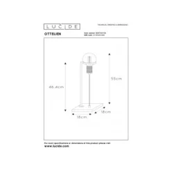 Lucide OTTELIEN - Tafellamp - 1xE27 - Zwart Clearance