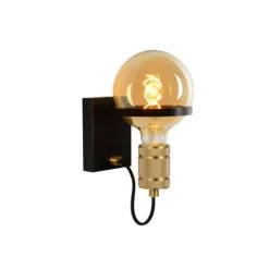 Lucide OTTELIEN - Wandlamp - Ø 17,7 cm - 1xE27 - Zwart New
