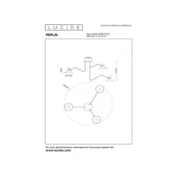 Lucide PEPIJN - Plafonnière - Ø 108 cm - 3xE14 - Zwart Clearance