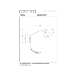 Lucide PEPIJN - Wandlamp - 1xE14 - 3 StepDim - Zwart