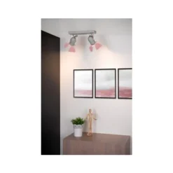Lucide PICTO - Plafondspot Kinderkamer - 2xGU10 - Roze