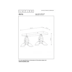 Lucide PICTO - Plafondspot Kinderkamer - 2xGU10 - Roze