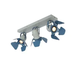 Lucide PICTO - Plafondspot Kinderkamer - 3xGU10 - Blauw Hot