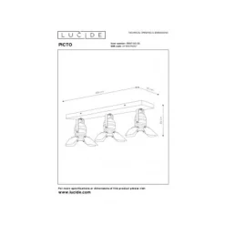 Lucide PICTO - Plafondspot Kinderkamer - 3xGU10 - Blauw Hot