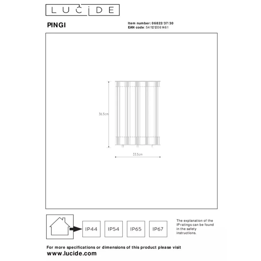 Lucide PINGI Tafellamp Buiten-Zwart-LED Dimb.-3W Hot