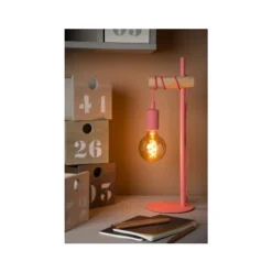 Lucide POLA - Tafellamp Kinderkamer - Ø 15 cm - 1xE27 - Roze New