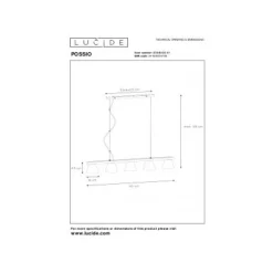 Lucide POSSIO - Hanglamp - 5xE14 - Taupe Outlet