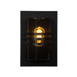 Lucide PRIVAS Wandlamp Buiten-Zwart-1xE27-60W-IP44-PVC Sale
