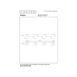 Lucide PUNCH Plafondspot-Wit-4xGU10-35W-Metaal New
