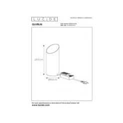 Lucide QUIRIJN - Tafellamp - Ø 9,6 cm - 1xE27 - Zwart Hot