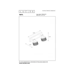 Lucide RAFA - Plafondspot - 2xE14 - Zwart Hot