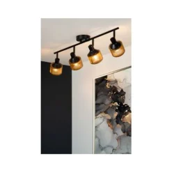 Lucide RAFA - Plafondspot - 4xE14 - Zwart Discount