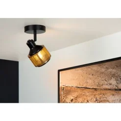 Lucide RAFA - Wandspot - 1xE14 - Zwart Hot